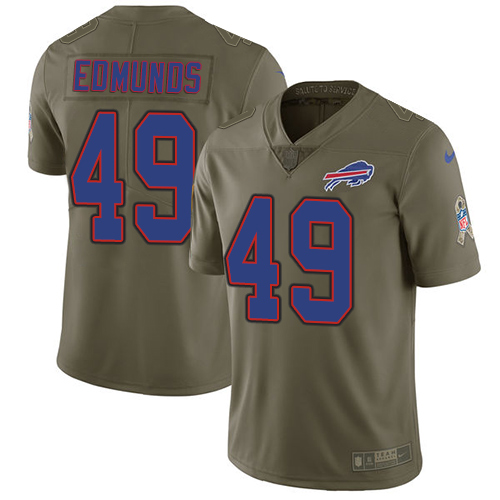 Nike Bills #49 Tremaine Edmunds Olive Men's Stitched NFL Limited Salute To Service Jersey